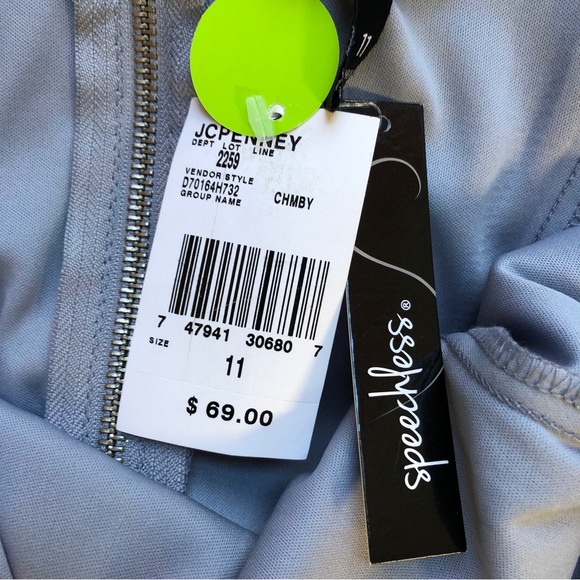 NWT Speechless Sleeveless Blue Silver Lace Skater Dress - Picture 12 of 12